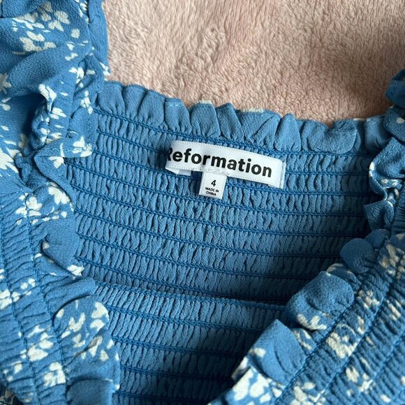 ✨ SALE NEW Reformation Elle Mini Floral Dress Sz4 Lassen - Picture 6 of 8